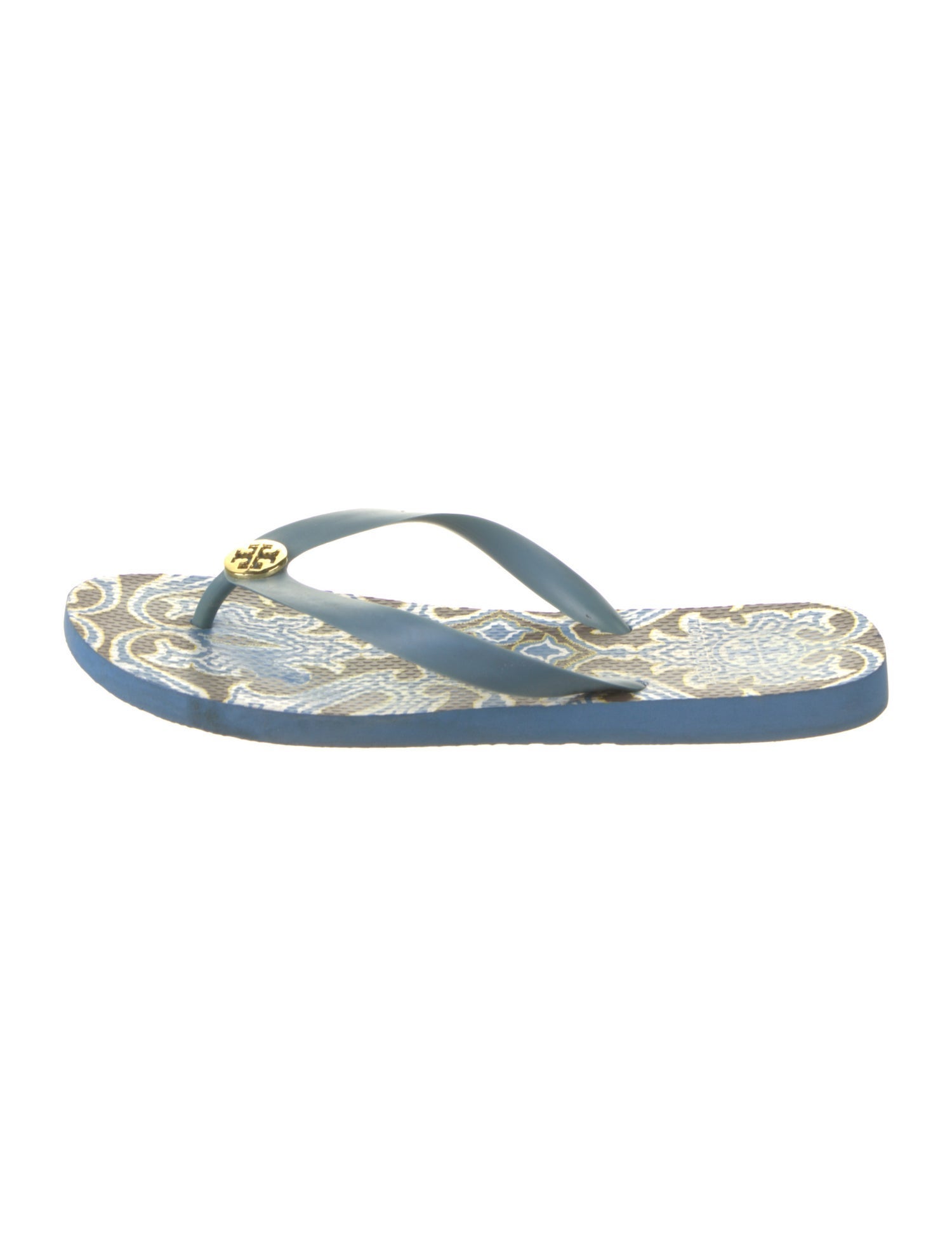 Tory Burch Leather Printed Flip Flops