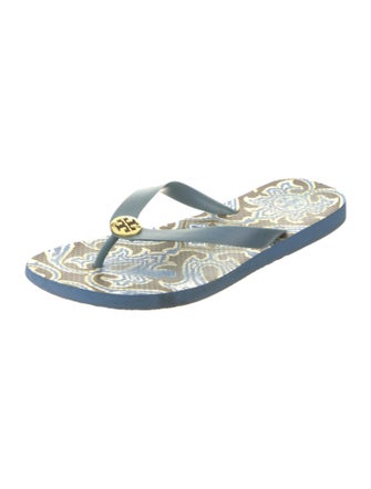 Tory Burch Leather Printed Flip Flops