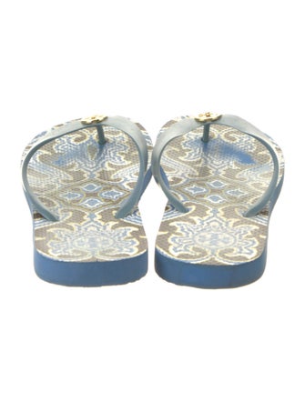 Tory Burch Leather Printed Flip Flops