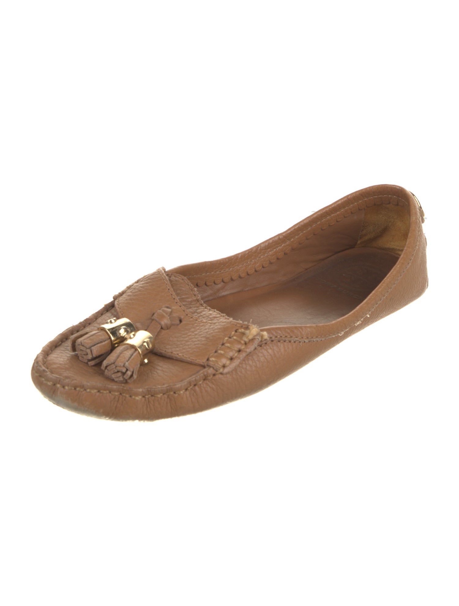 Tory Burch Leather Tassel Accents Flats