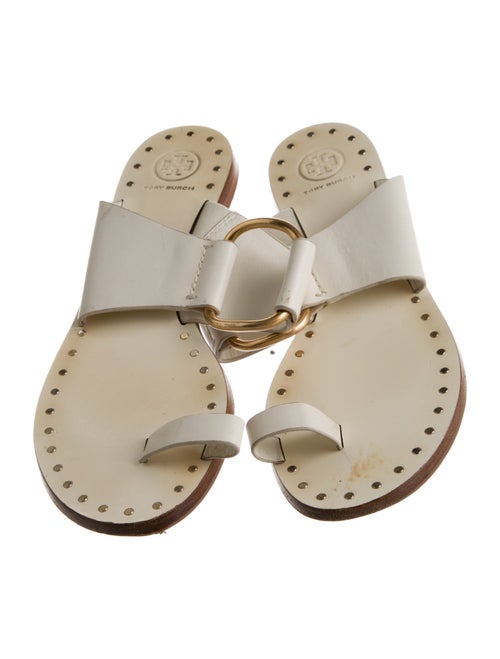 Tory Burch Leather Studded Accents Slides