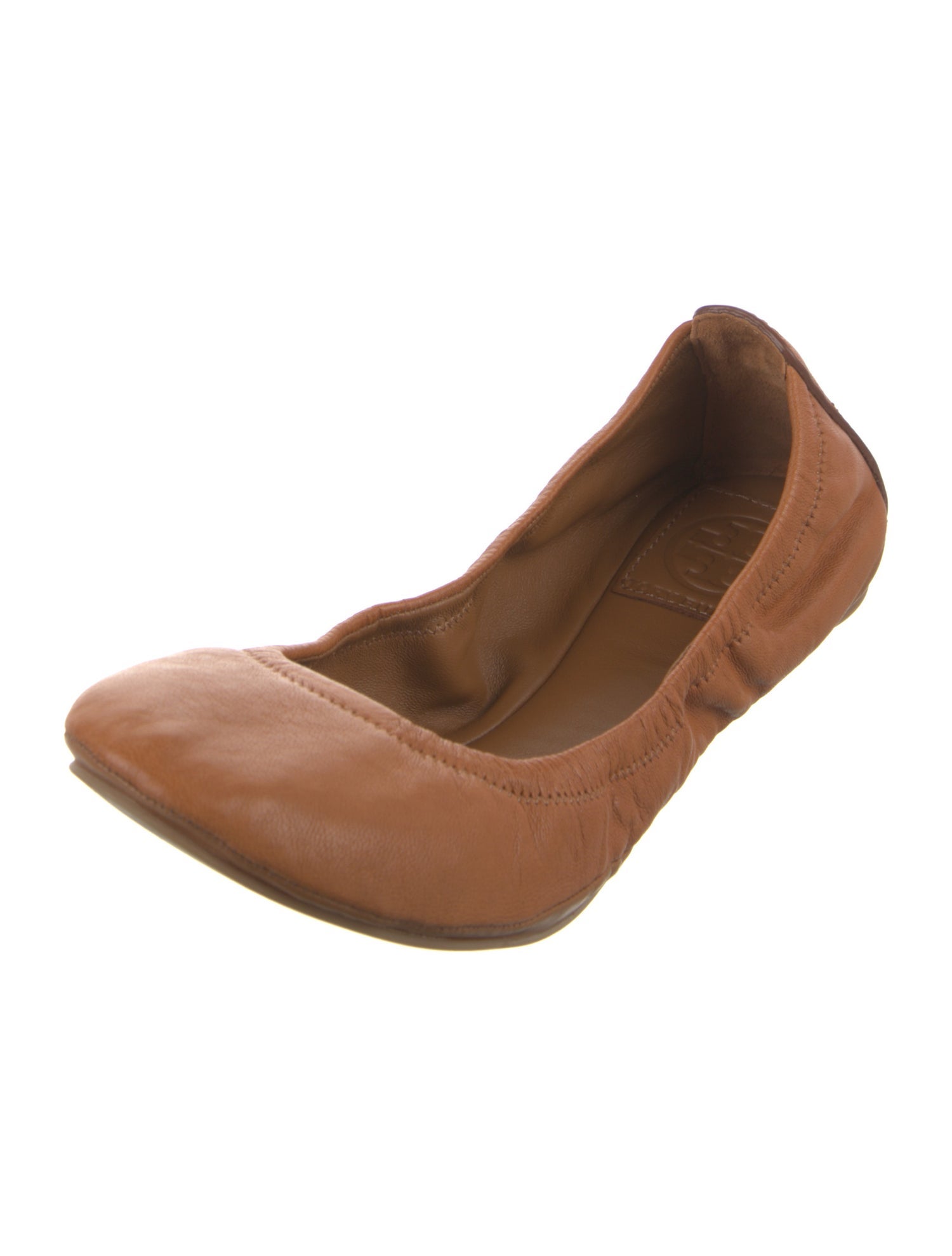 Tory Burch Signature Logo Leather Ballet Flats