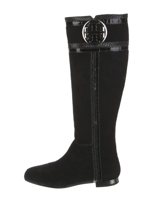 Tory Burch Suede Leather Trim Embellishment Riding Boots