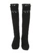 Tory Burch Suede Leather Trim Embellishment Riding Boots