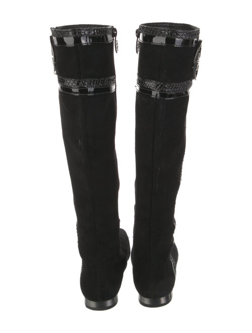 Tory Burch Suede Leather Trim Embellishment Riding Boots