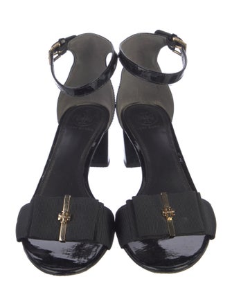 Tory Burch Patent Leather Bow Accents Sandals