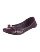 Tory Burch Patent Leather Bow Accents Ballet Flats