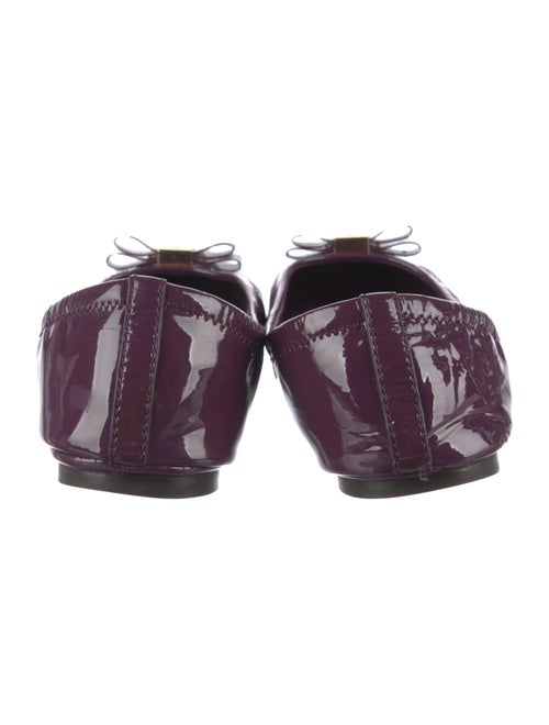 Tory Burch Patent Leather Bow Accents Ballet Flats