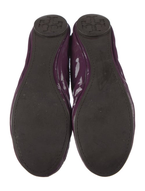 Tory Burch Patent Leather Bow Accents Ballet Flats