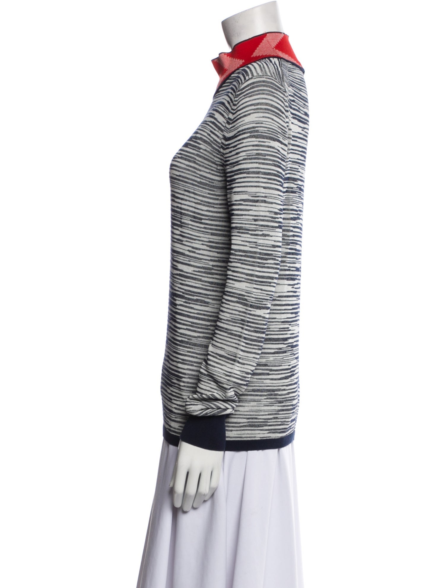 Tory Burch Striped Cowl Neck Sweatshirt