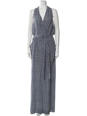 Tory Burch Silk Polka Dot Print Jumpsuit