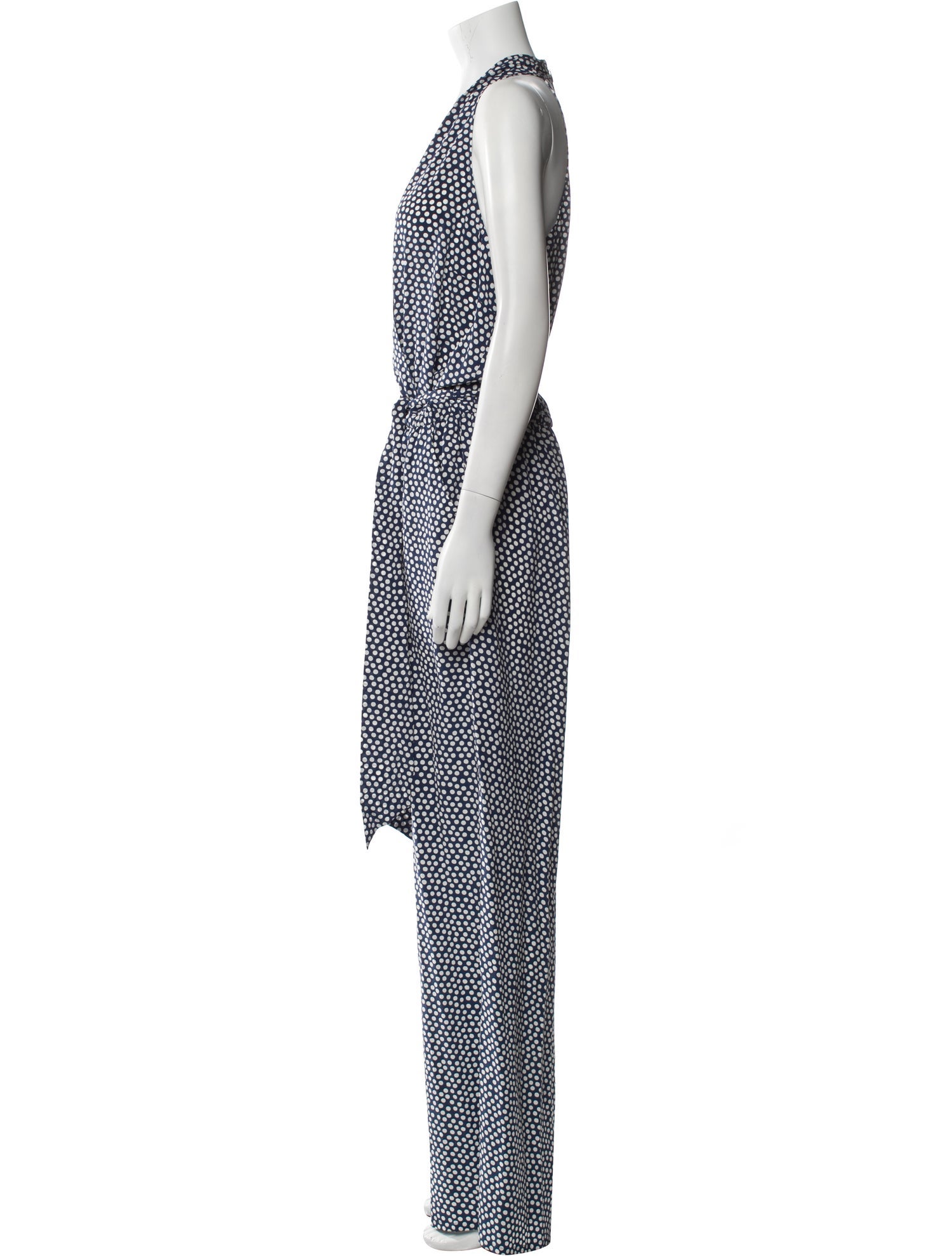 Tory Burch Silk Polka Dot Print Jumpsuit