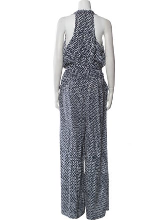 Tory Burch Silk Polka Dot Print Jumpsuit