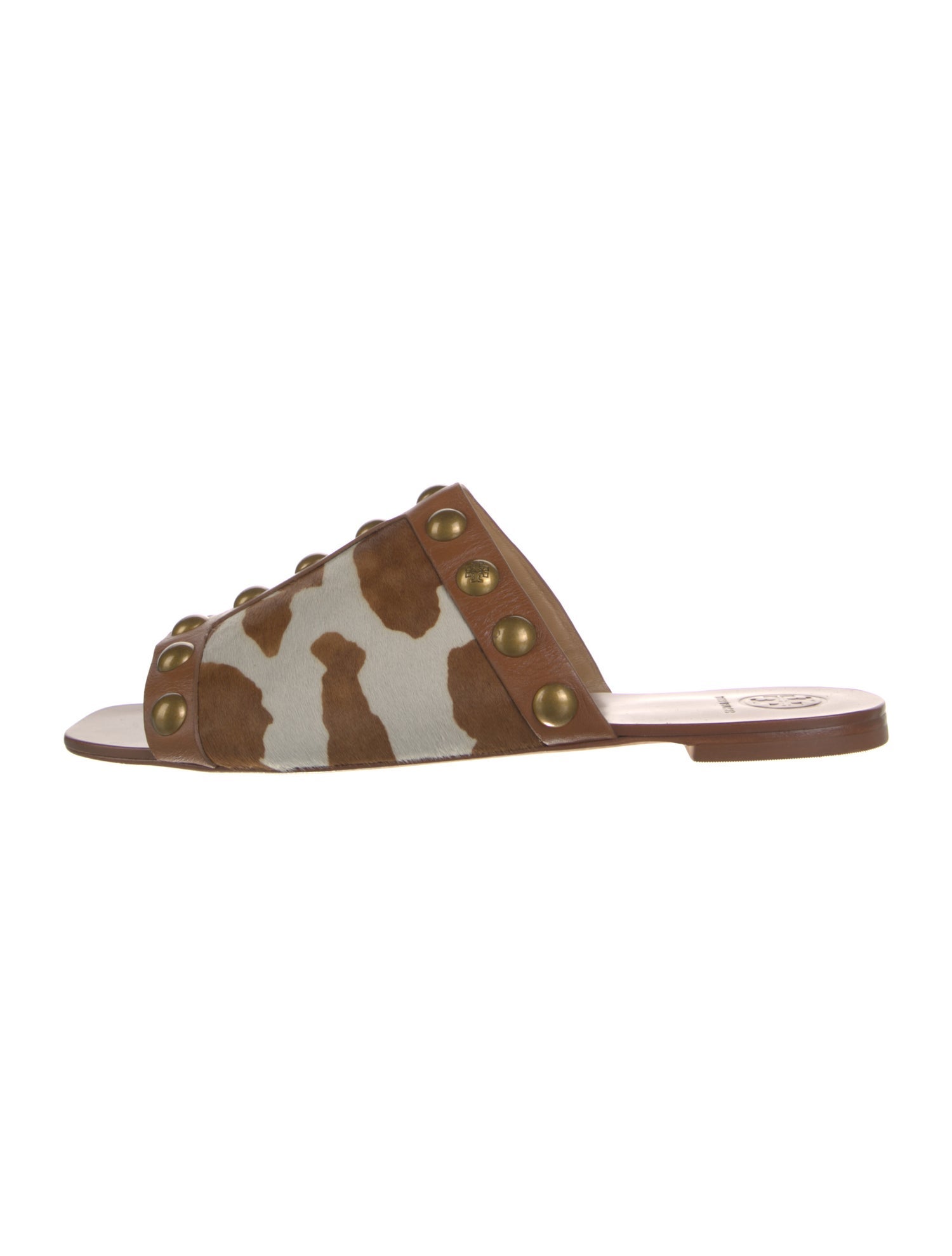 Tory Burch Ponyhair Animal Print Slides