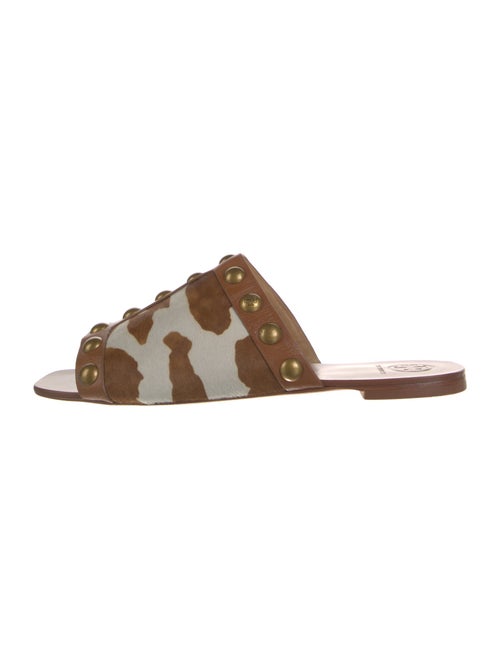 Tory Burch Ponyhair Animal Print Slides