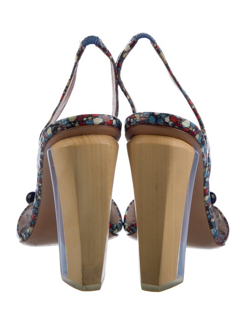 Tory Burch Patent Leather Printed Slingback Sandals