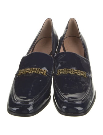 Tory Burch Patent Leather Chain-Link Accents Pumps