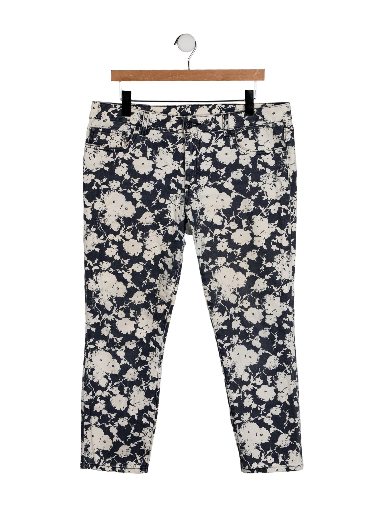 Tory Burch Mid-Rise Straight Leg Jeans