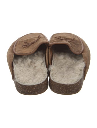 Tory Burch Suede Bow Accents Mules