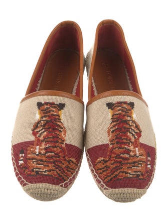 Tory Burch Patterned Embroidered Accent Espadrilles