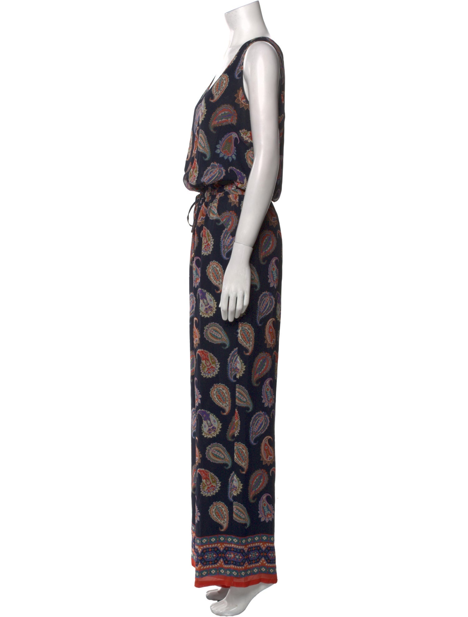 Tory Burch Silk Paisley Print Jumpsuit