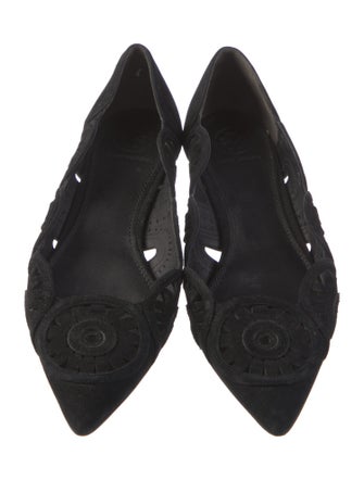 Tory Burch Suede Lasercut Accents Flats