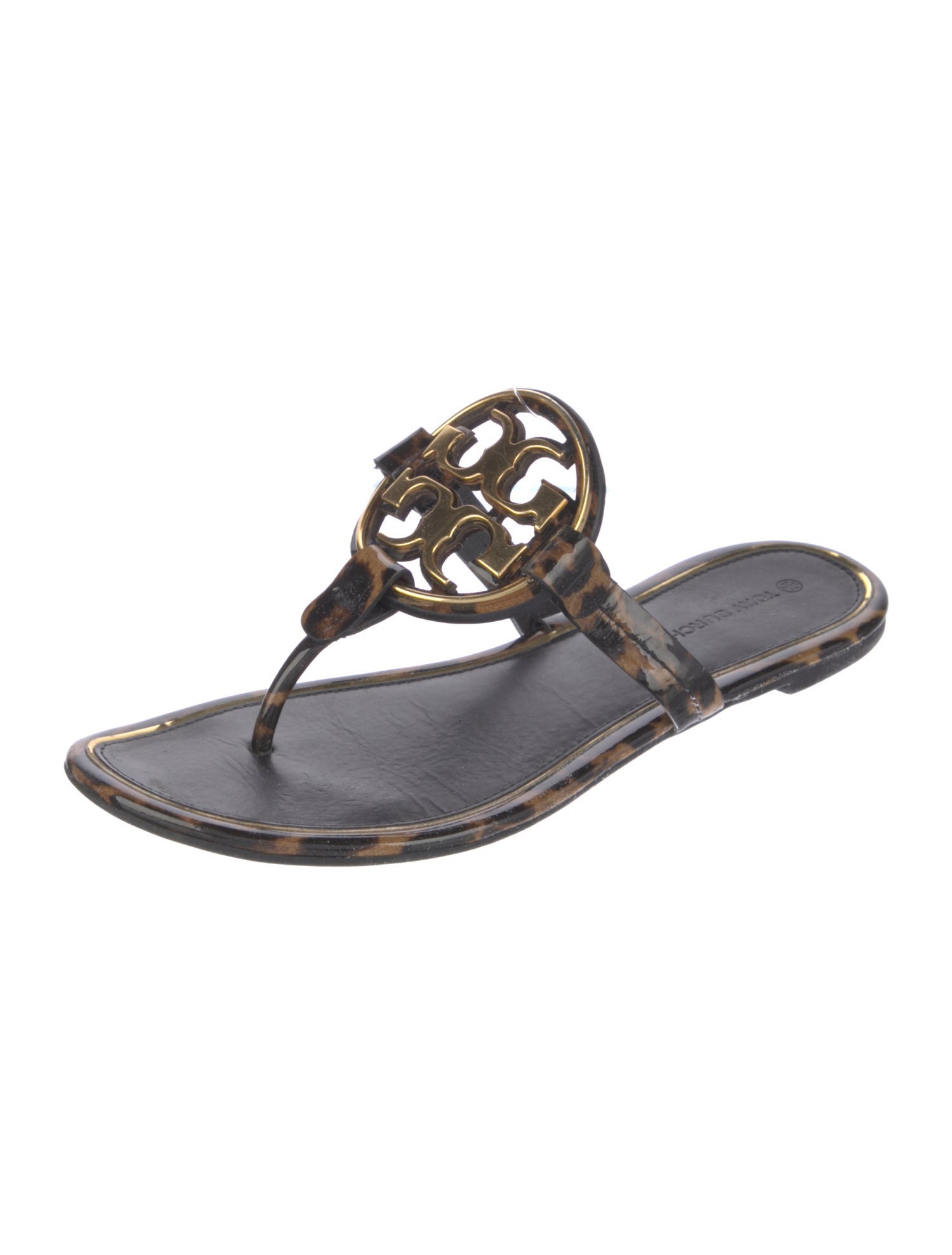 Tory Burch Patent Leather T-Strap Sandals