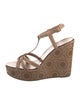 Tory Burch Leather Lasercut Accents T-Strap Sandals