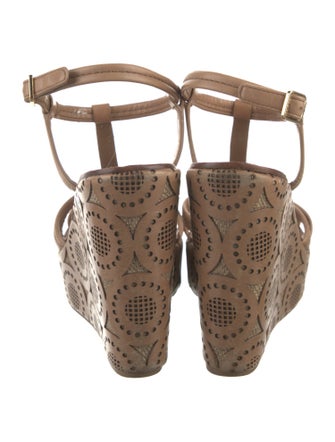 Tory Burch Leather Lasercut Accents T-Strap Sandals