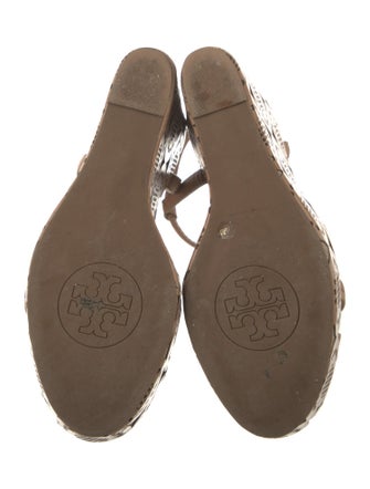 Tory Burch Leather Lasercut Accents T-Strap Sandals