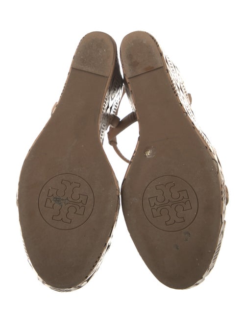 Tory Burch Leather Lasercut Accents T-Strap Sandals