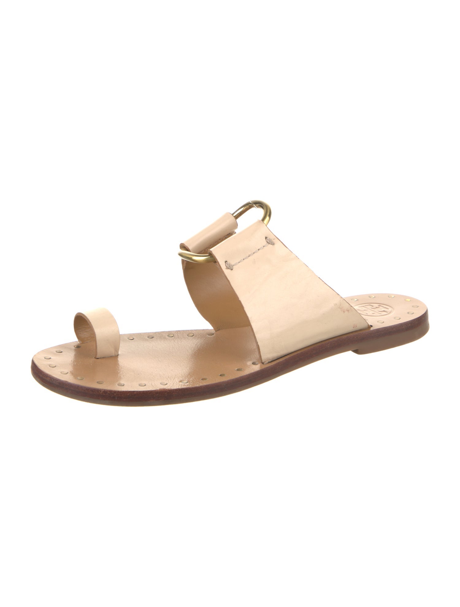 Tory Burch Leather Studded Accents Slides