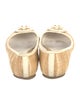 Tory Burch Raffia Leather Trim Embellishment Ballet Flats