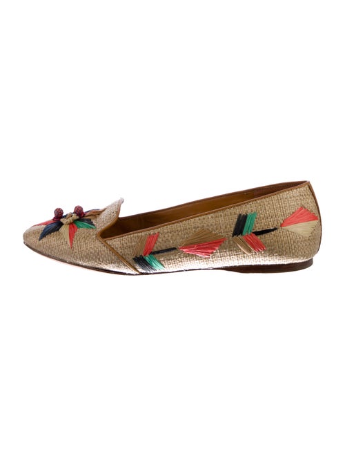 Tory Burch Straw Printed Mules