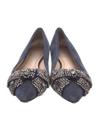 Tory Burch Suede Bow Accents Flats