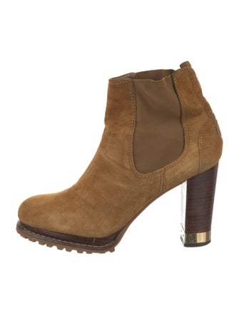 Tory Burch Suede Whipstitch Trim Chelsea Boots