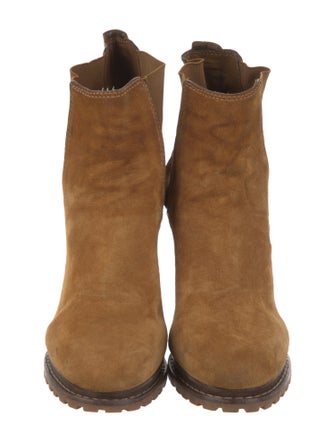 Tory Burch Suede Whipstitch Trim Chelsea Boots