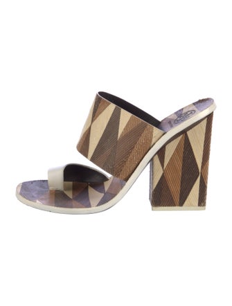 Tory Burch Leather Printed Slides