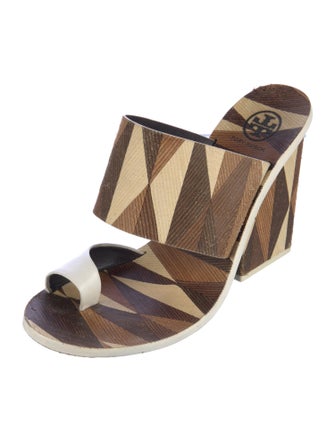 Tory Burch Leather Printed Slides