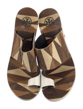 Tory Burch Leather Printed Slides