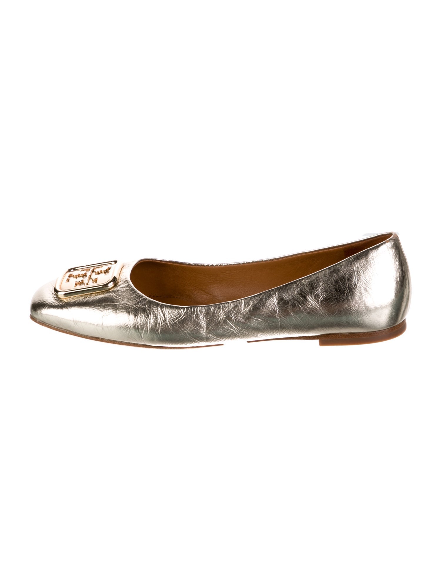 Tory Burch Leather Animal Print Ballet Flats