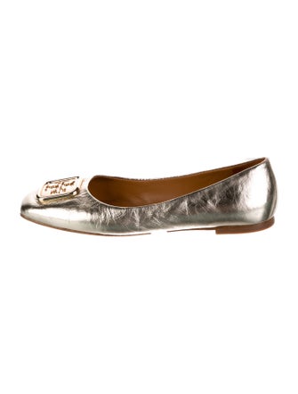 Tory Burch Leather Animal Print Ballet Flats