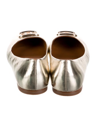 Tory Burch Leather Animal Print Ballet Flats