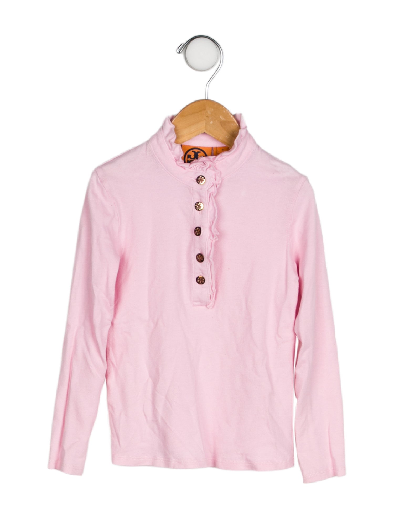 Tory Burch Solid Long Sleeve Ruffled Shirt
