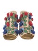 Tory Burch Leather Floral Print Slides