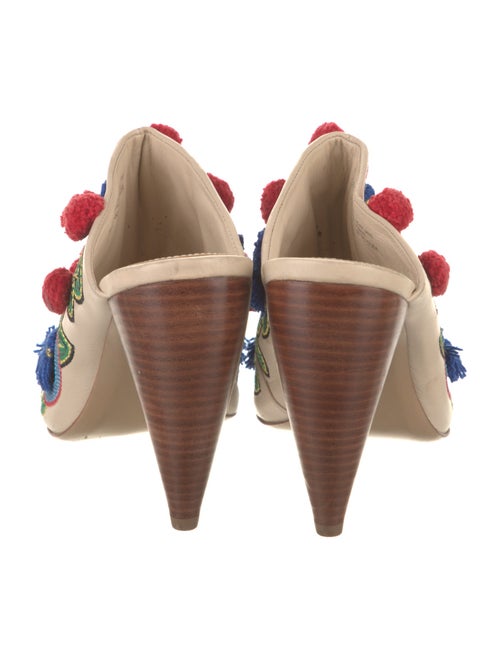 Tory Burch Leather Floral Print Slides