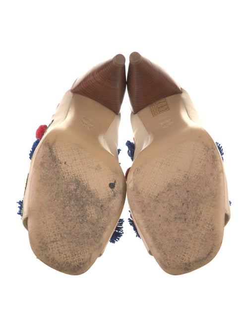 Tory Burch Leather Floral Print Slides