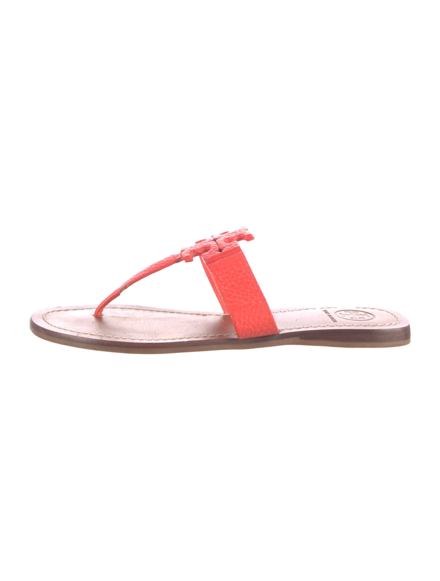Tory Burch Leather Cutout Accent Flip Flops