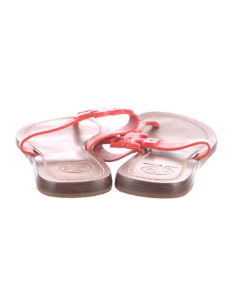 Tory Burch Leather Cutout Accent Flip Flops