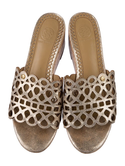 Tory Burch Leather Lasercut Accents Slides